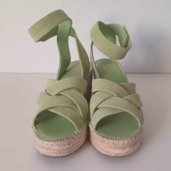 Franco Sarto Light Green Wedge Ankle Strap Sandals Size 8.5 - Picture 2 of 9
